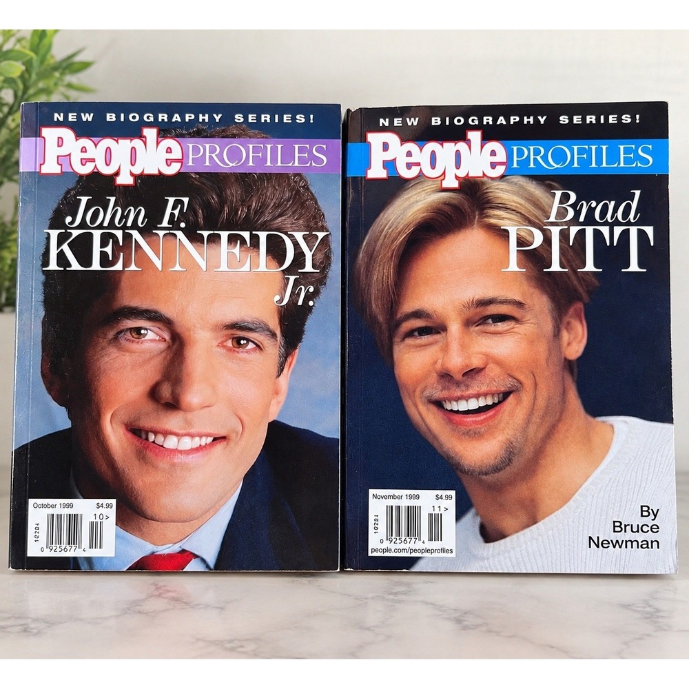 People Profiles Lot of 2 John F Kennedy Jr Brad Pitt 1999 First Edition